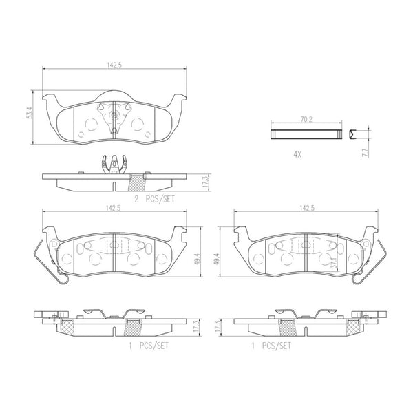 Balatas De Freno Trasera Para Jeep Grand Cherokee 2005-2010