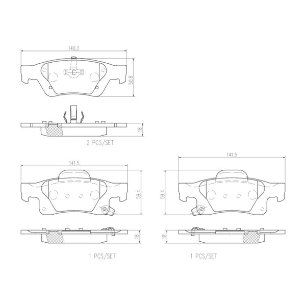 Balatas De Freno Trasera Para Jeep Grand Cherokee 2011-2021