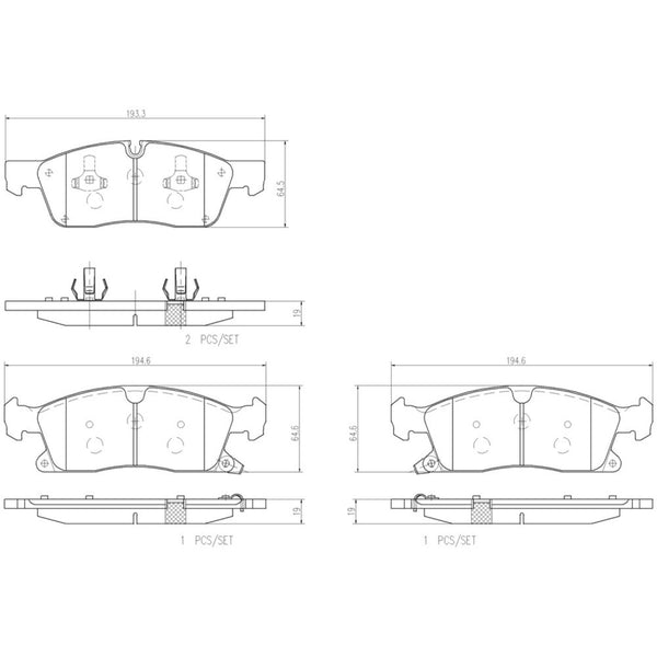Balatas De Freno Delantera Para Jeep Grand Cherokee 2011-2021