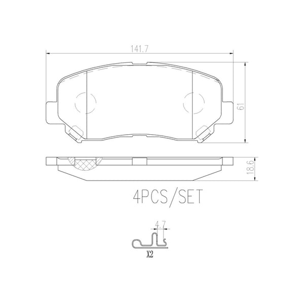 Balatas De Freno Delantera Para Jeep Cherokee 2014-2022