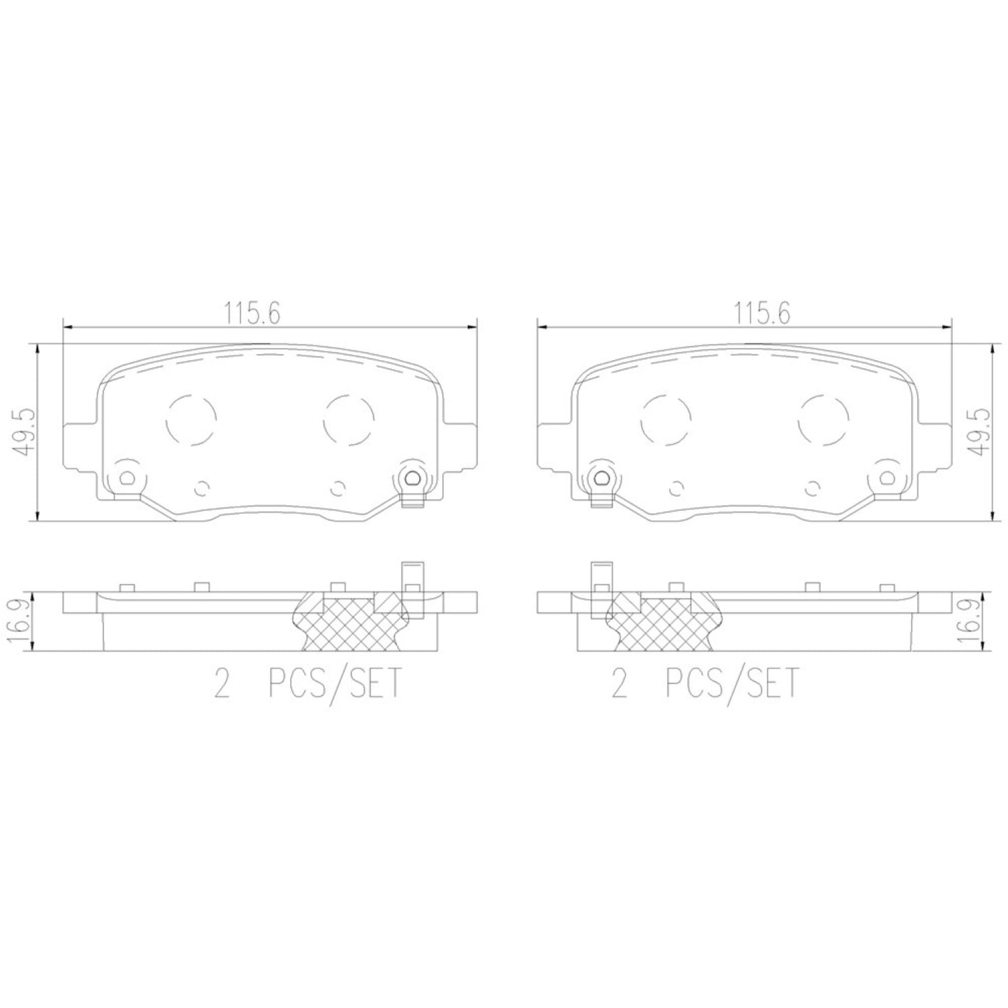 Balatas De Freno Trasera Para Jeep Cherokee 2014-2022