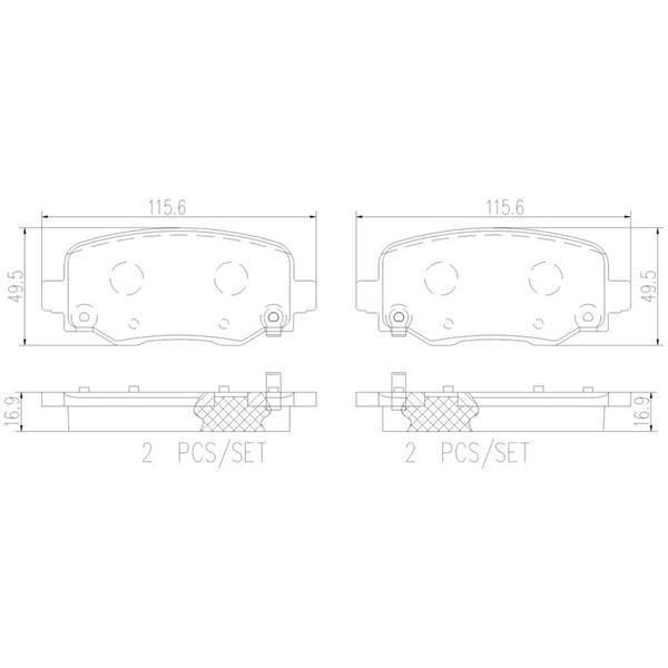 Balatas De Freno Trasera Para Jeep Cherokee 2014-2022