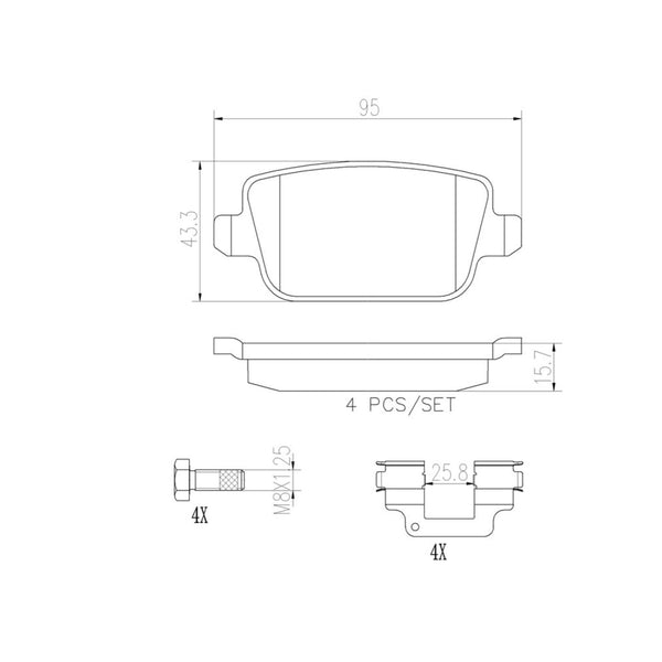 Balatas De Freno Trasera Para Land Rover Lr2 2008-2014