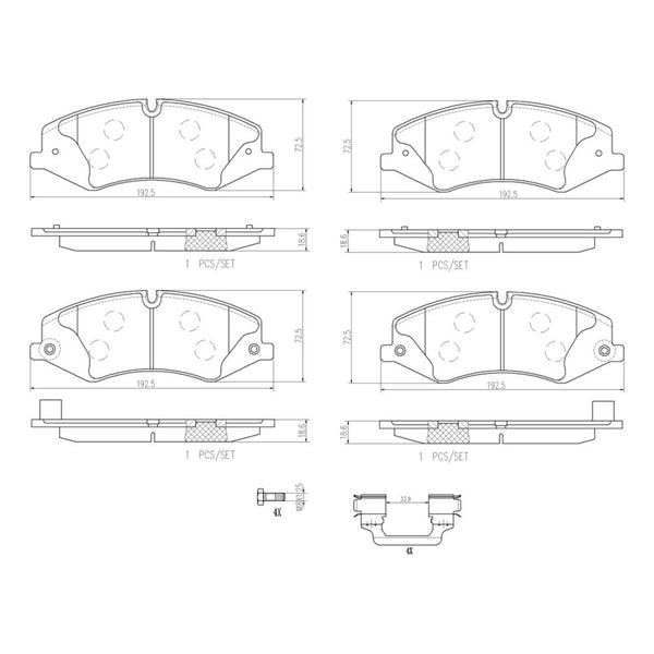Balatas De Freno Delantera Para Land Rover Range Rover Sport 2010-2017