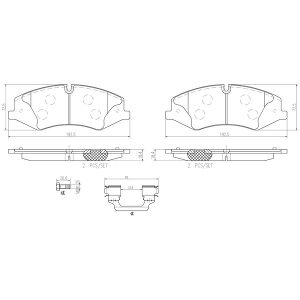 Balatas De Freno Delantera Para Land Rover Range Rover 2010-2012