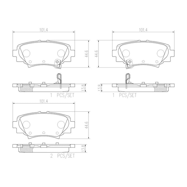 Balatas De Freno Trasera Para Mazda 3 2014-2018