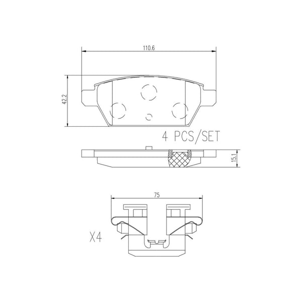 Balatas De Freno Trasera Para Ford Fusion 2006-2012