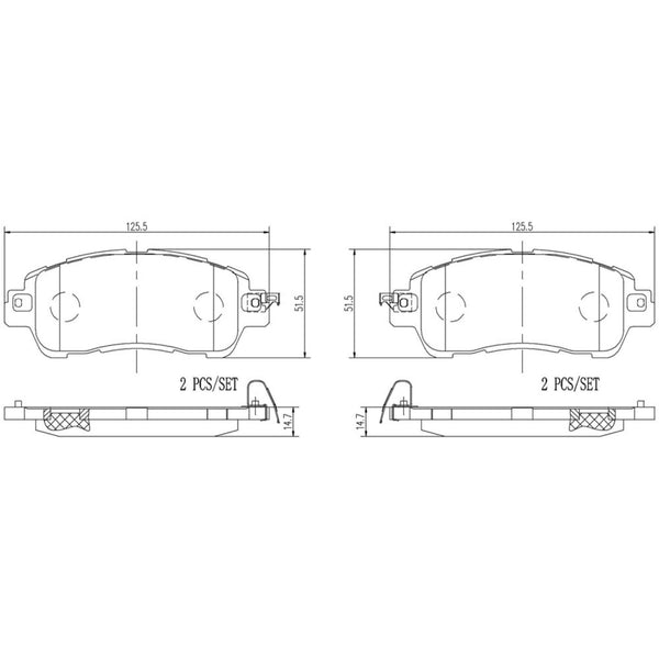 Balatas De Freno Delantera Para Mazda 2 2016-2021