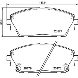Balatas De Freno Delantera Para Mazda 3 2019-2023