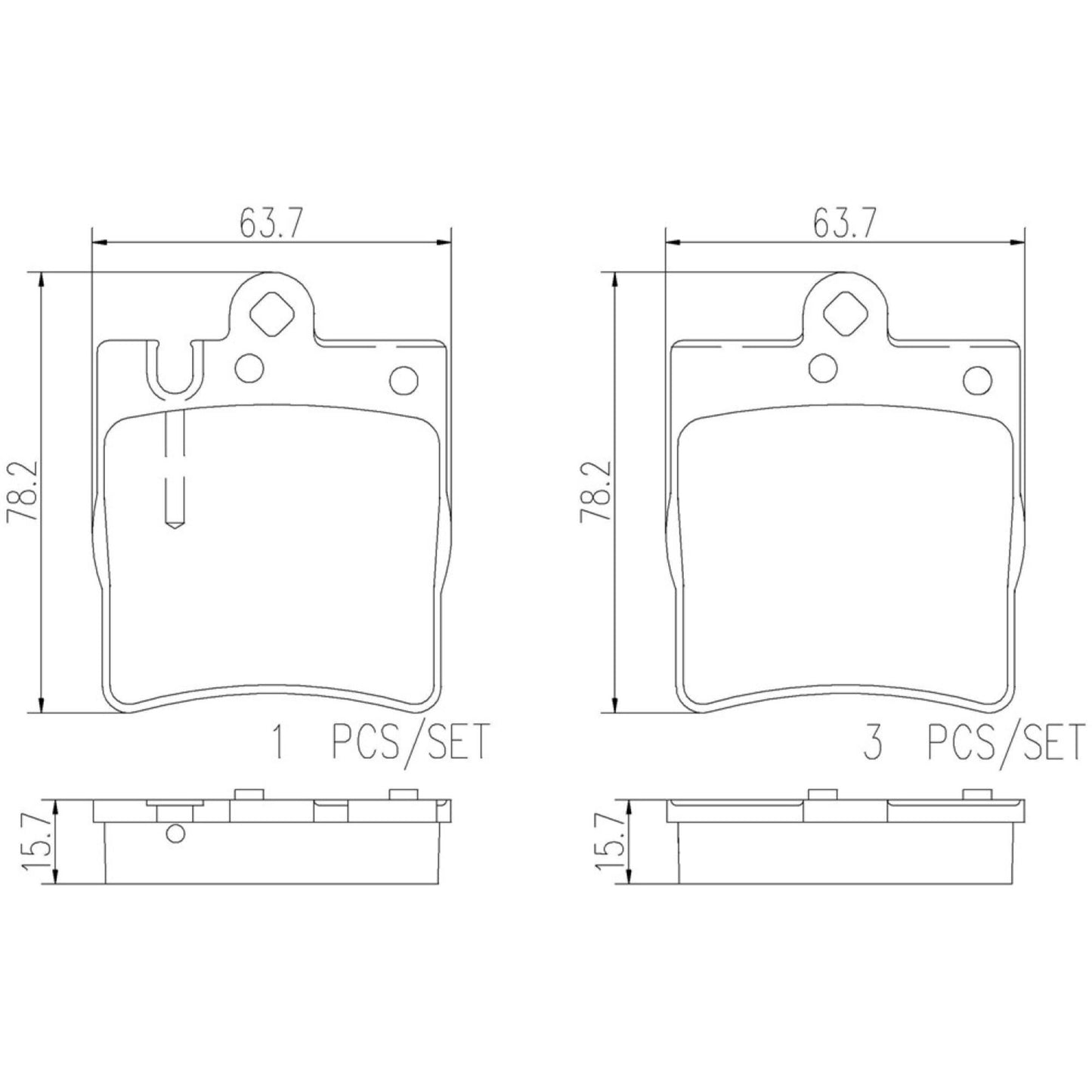 Balatas De Freno Trasera Para Mercedes-Benz C230 2003-2007