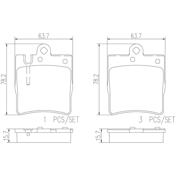 Balatas De Freno Trasera Para Mercedes-Benz C230 2003-2007