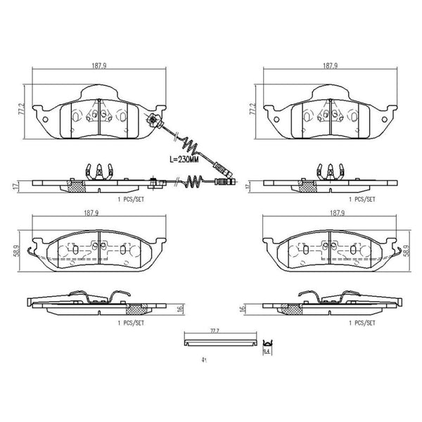 Balatas De Freno Delantera Para Mercedes-Benz Ml320 1998-2002