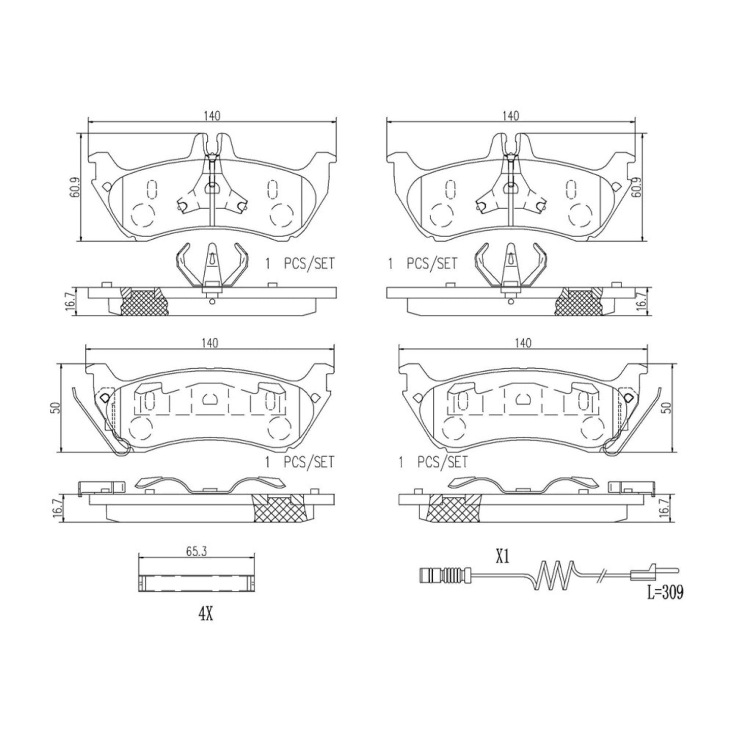 Balatas De Freno Trasera Para Mercedes-Benz Ml320 1998-2002
