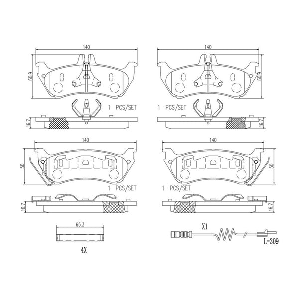 Balatas De Freno Trasera Para Mercedes-Benz Ml320 1998-2002