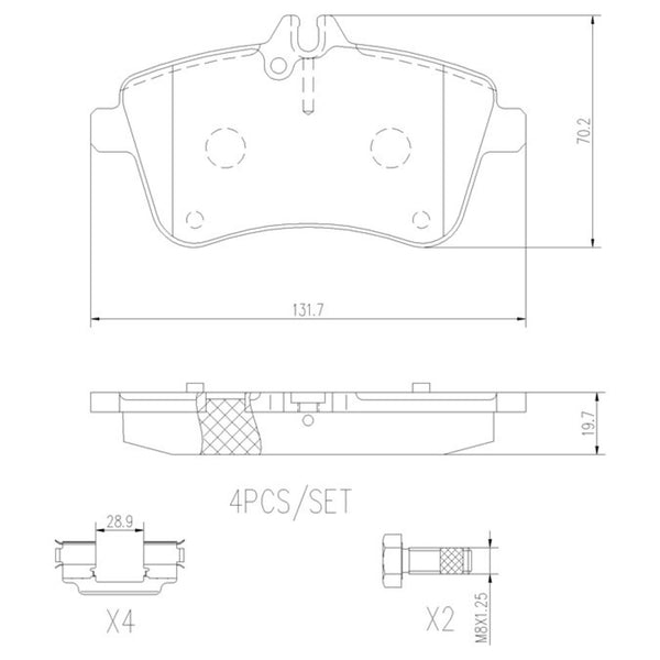Balatas De Freno Delantera Para Mercedes-Benz B200 2006-2011