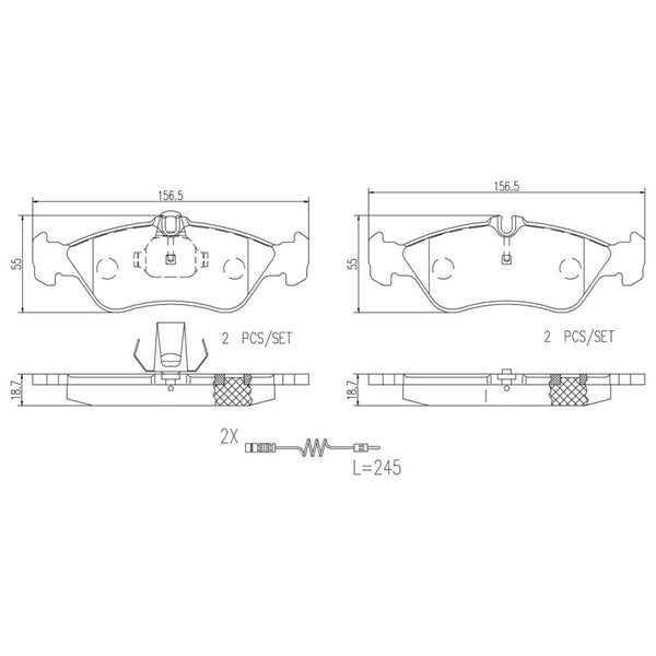 Balatas De Freno Trasera Para Mercedes-Benz Sprinter 2006-2006