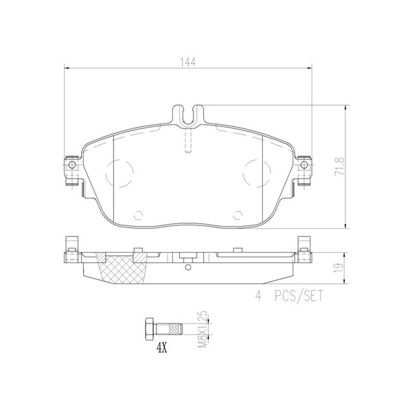 Balatas De Freno Delantera Para Mercedes-Benz Sls Amg 2011-2015