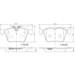 Balatas De Freno Trasera Para Mercedes-Benz C400 2015-2015