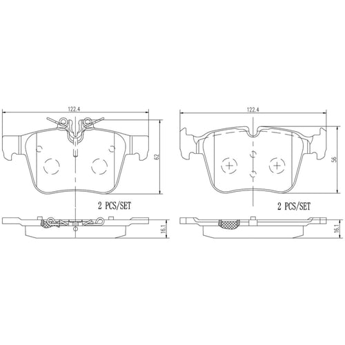 Balatas De Freno Trasera Para Mercedes-Benz C400 2015-2015