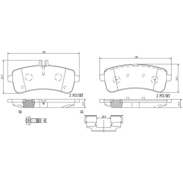 Balatas De Freno Trasera Para Mercedes-Benz S63 Amg 2014-2021