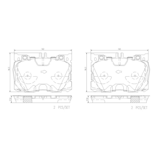 Balatas De Freno Delantera Para Mercedes-Benz Glc300 2016-2021