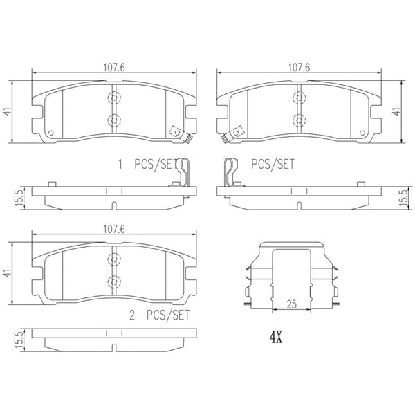 Balatas De Freno Trasera Para Chrysler Sebring 1995-2005