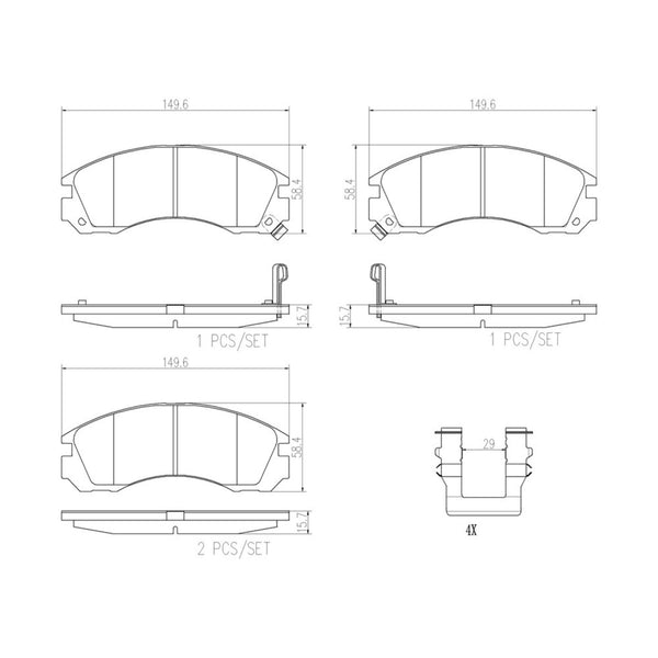 Balatas De Freno Delantera Para Mitsubishi Galant 1999-1999