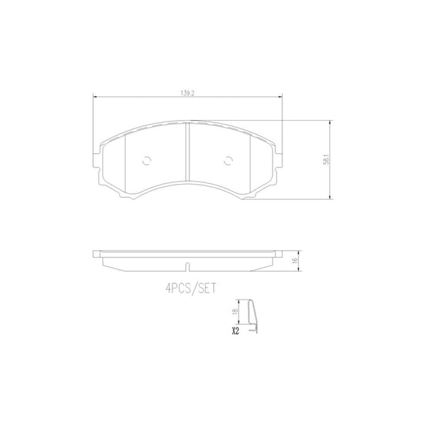 Balatas De Freno Delantera Para Mitsubishi Endeavor 2004-2011
