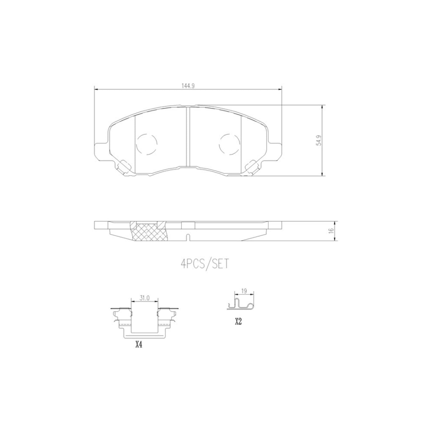 Balatas De Freno Delantera Para Chrysler Sebring 2001-2010