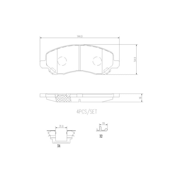 Balatas De Freno Delantera Para Chrysler Sebring 2001-2010