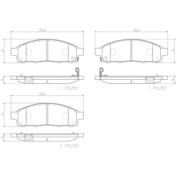 Balatas De Freno Delantera Para Mitsubishi L200 2008-2018