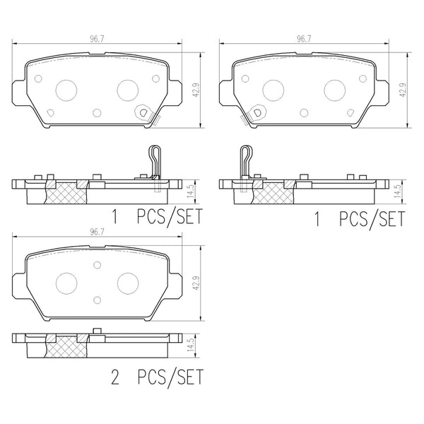 Balatas De Freno Trasera Para Mitsubishi Eclipse Cross 2019-2020