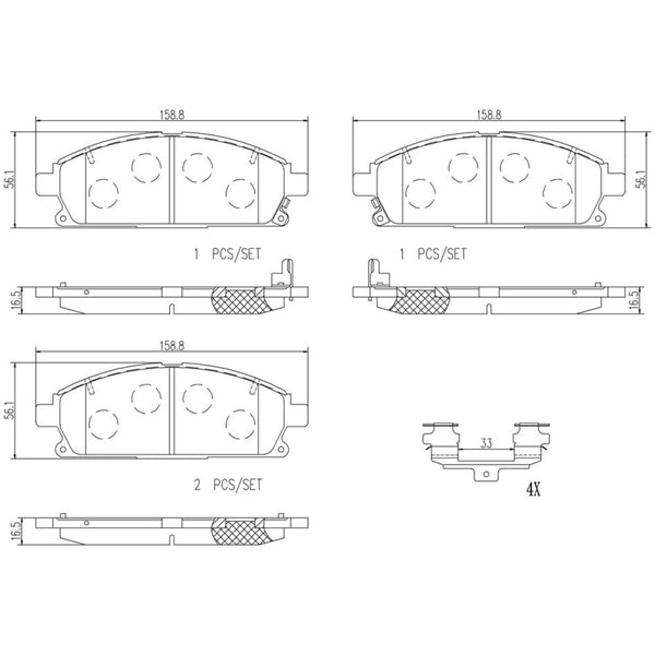 Balatas De Freno Delantera Para Acura Mdx 2003-2006