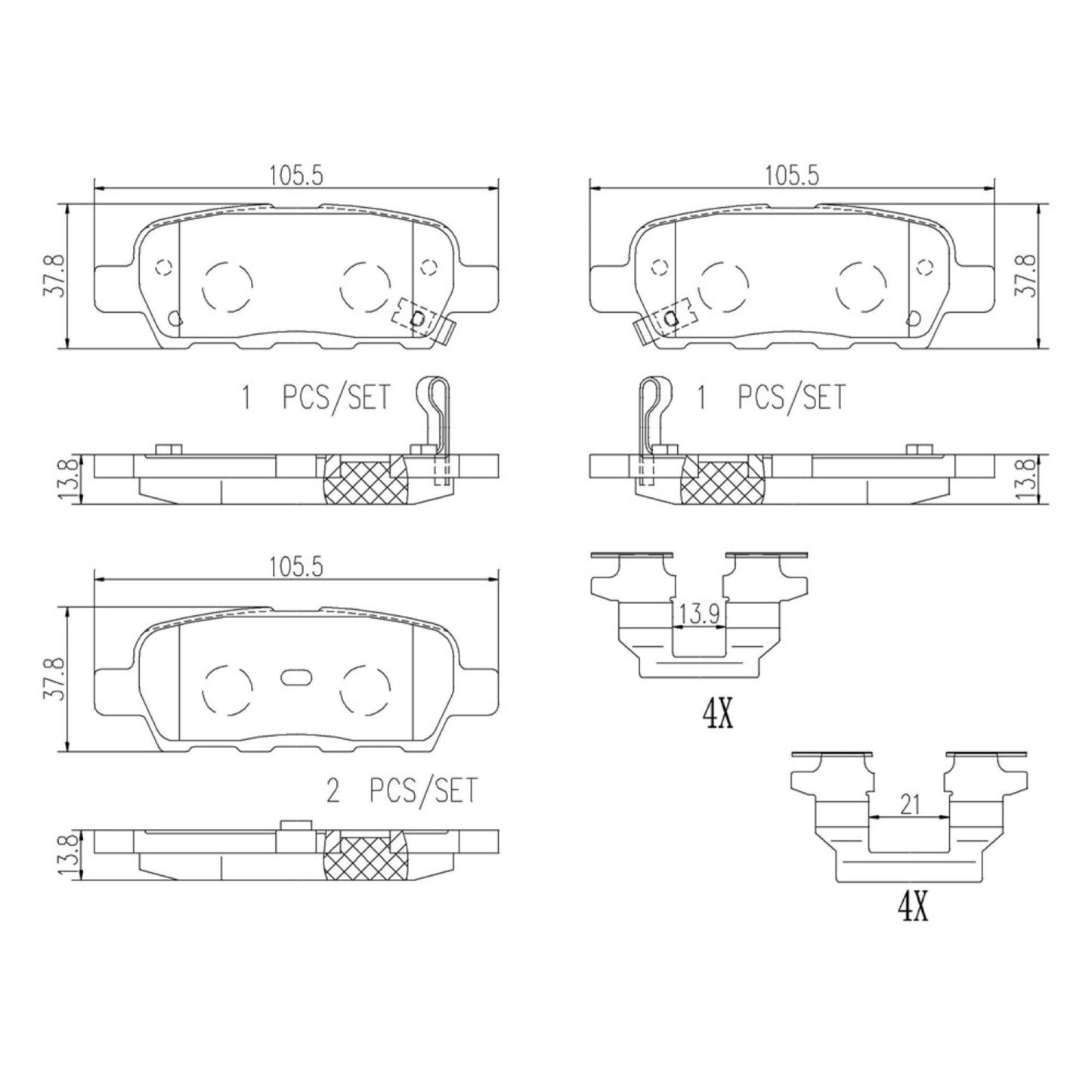 Balatas De Freno Trasera Para Nissan 350Z 2003-2008