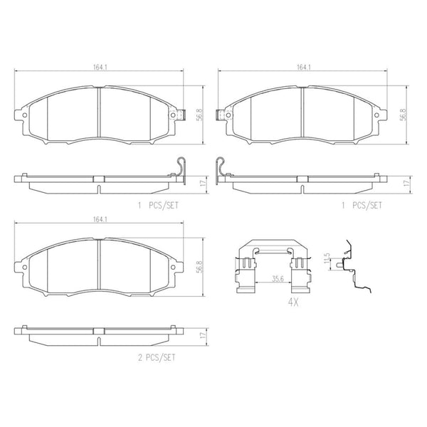 Balatas De Freno Delantera Para Nissan Frontier 2003-2004