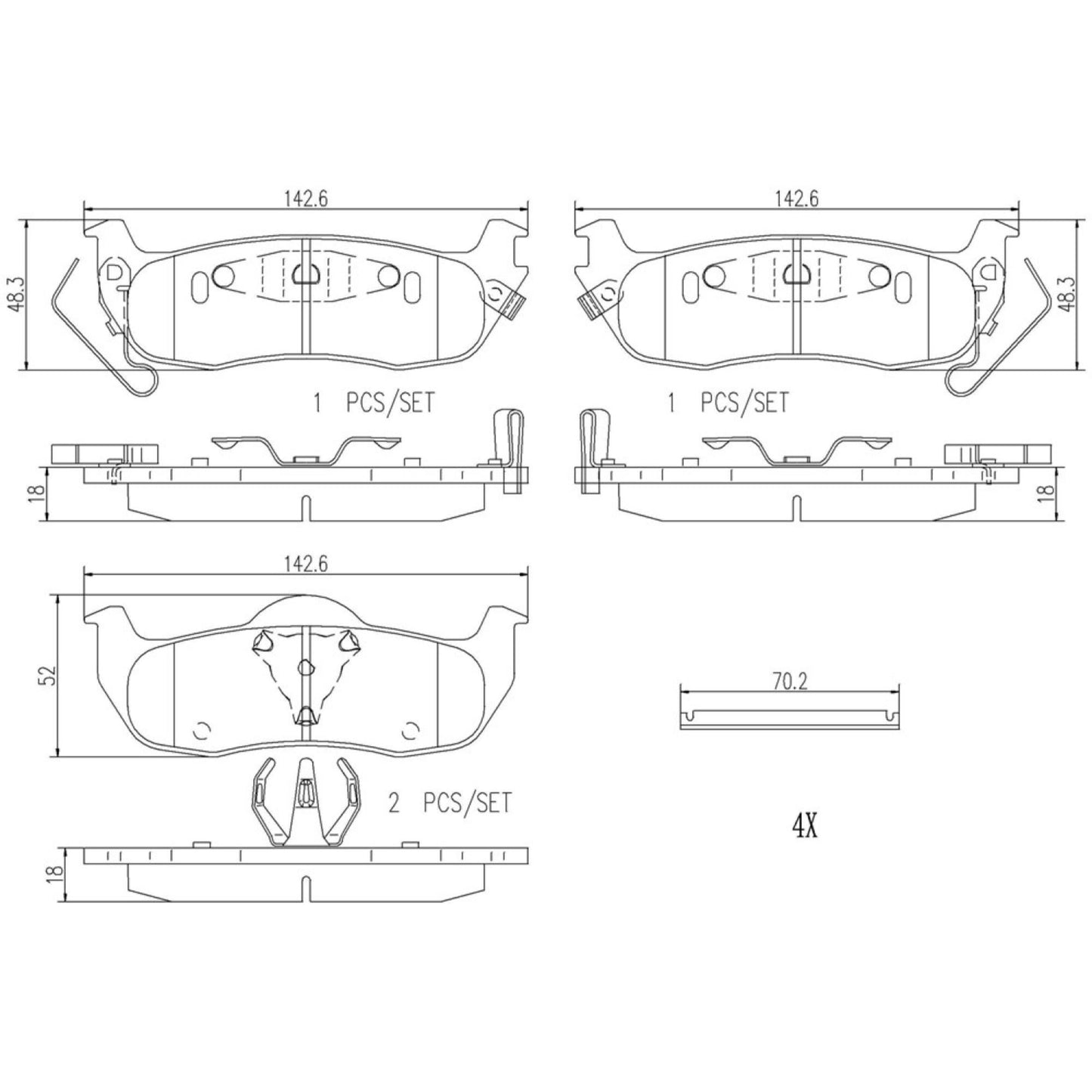 Balatas De Freno Trasera Para Nissan Titan 2004-2015