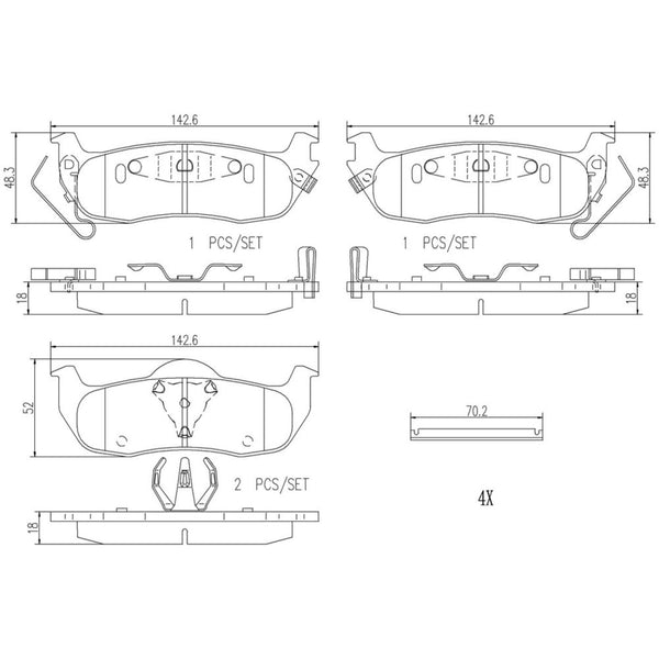 Balatas De Freno Trasera Para Nissan Titan 2004-2015
