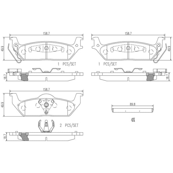 Balatas De Freno Trasera Para Ford F-150 2004-2012