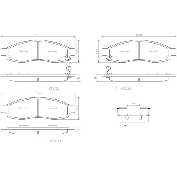Balatas De Freno Delantera Para Nissan Titan 2004-2007