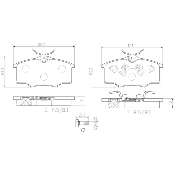 Balatas De Freno Delantera Para Chevrolet Chevy Pickup 1999-2003