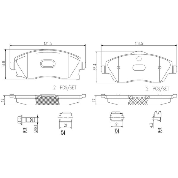 Balatas De Freno Delantera Para Chevrolet Corsa 2002-2008