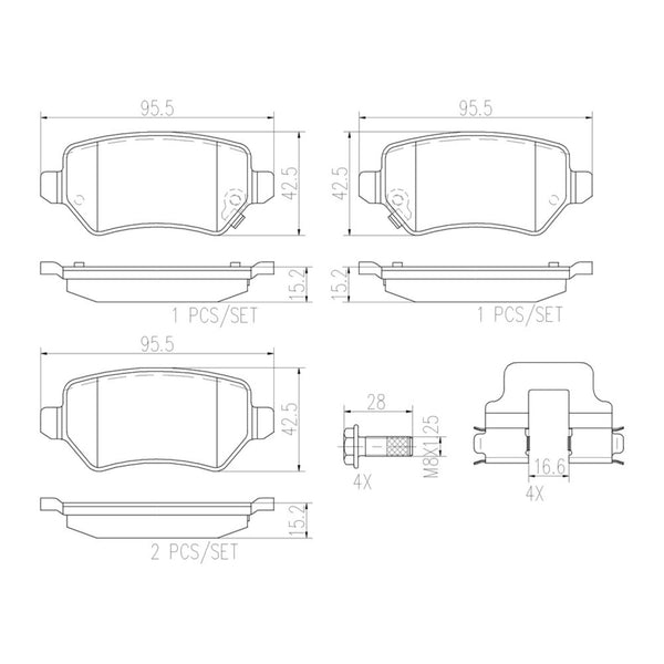 Balatas De Freno Trasera Para Chevrolet Astra 2000-2008