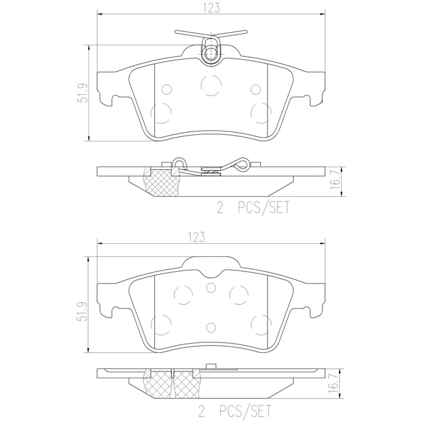 Balatas De Freno Trasera Para Mazda 3 2004-2013