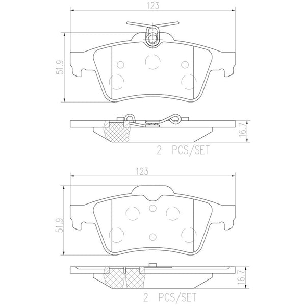 Balatas De Freno Trasera Para Mazda 3 2004-2013