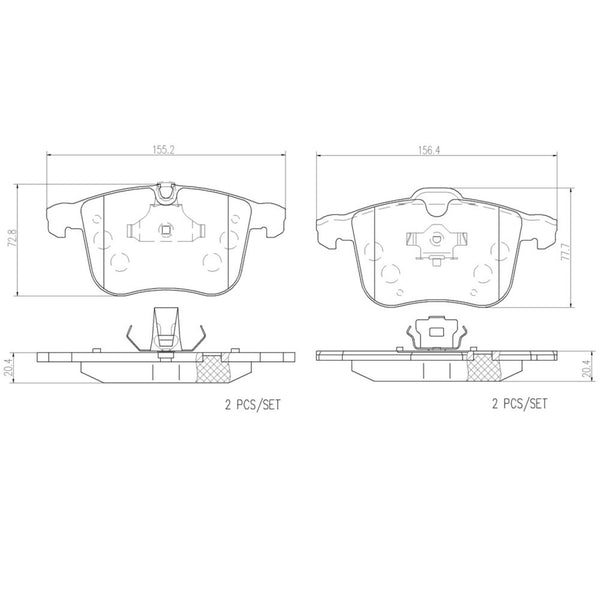 Balatas De Freno Delantera Para Saab 45538 2003-2007