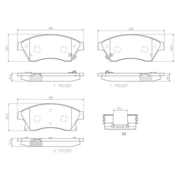 Balatas De Freno Delantera Para Chevrolet Cruze 2010-2016