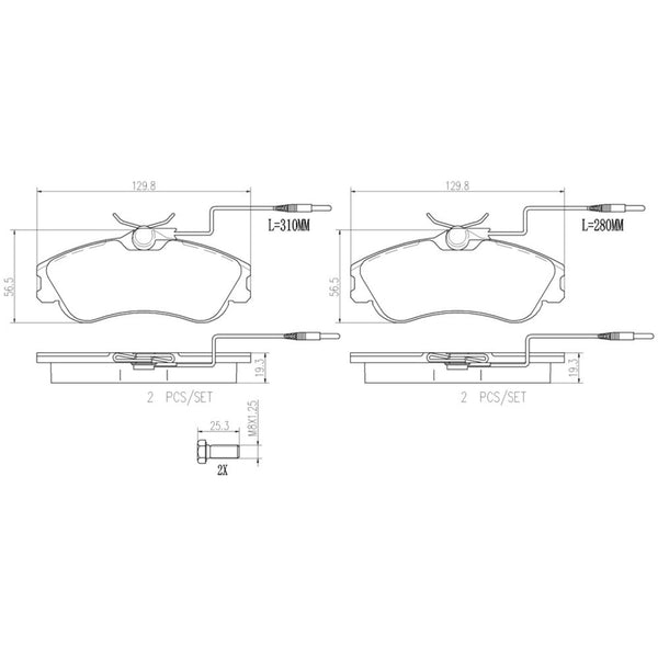 Balatas De Freno Delantera Para Peugeot 306 1997-2002