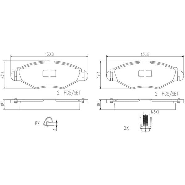 Balatas De Freno Delantera Para Peugeot 206 2000-2009