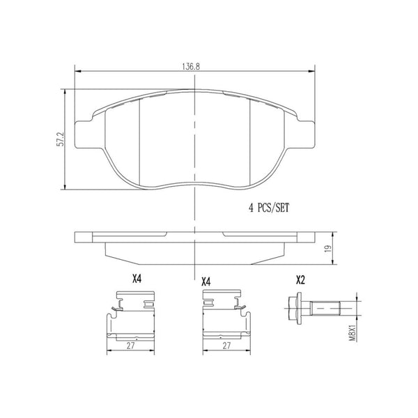 Balatas De Freno Delantera Para Peugeot 307 2003-2010