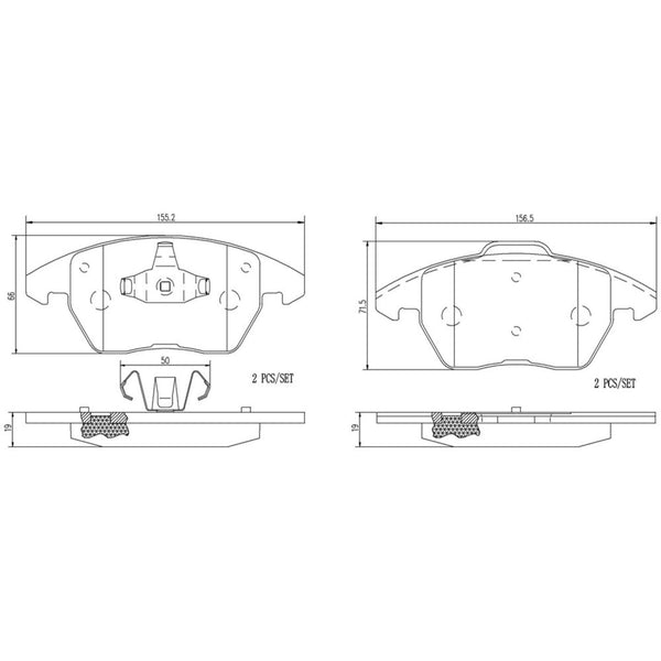 Balatas De Freno Delantera Para Peugeot 207 2008-2010